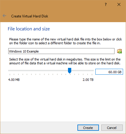 Как использовать VirtualBox: Руководство пользователя 08 VirtualBox Windows 10 Размер диска